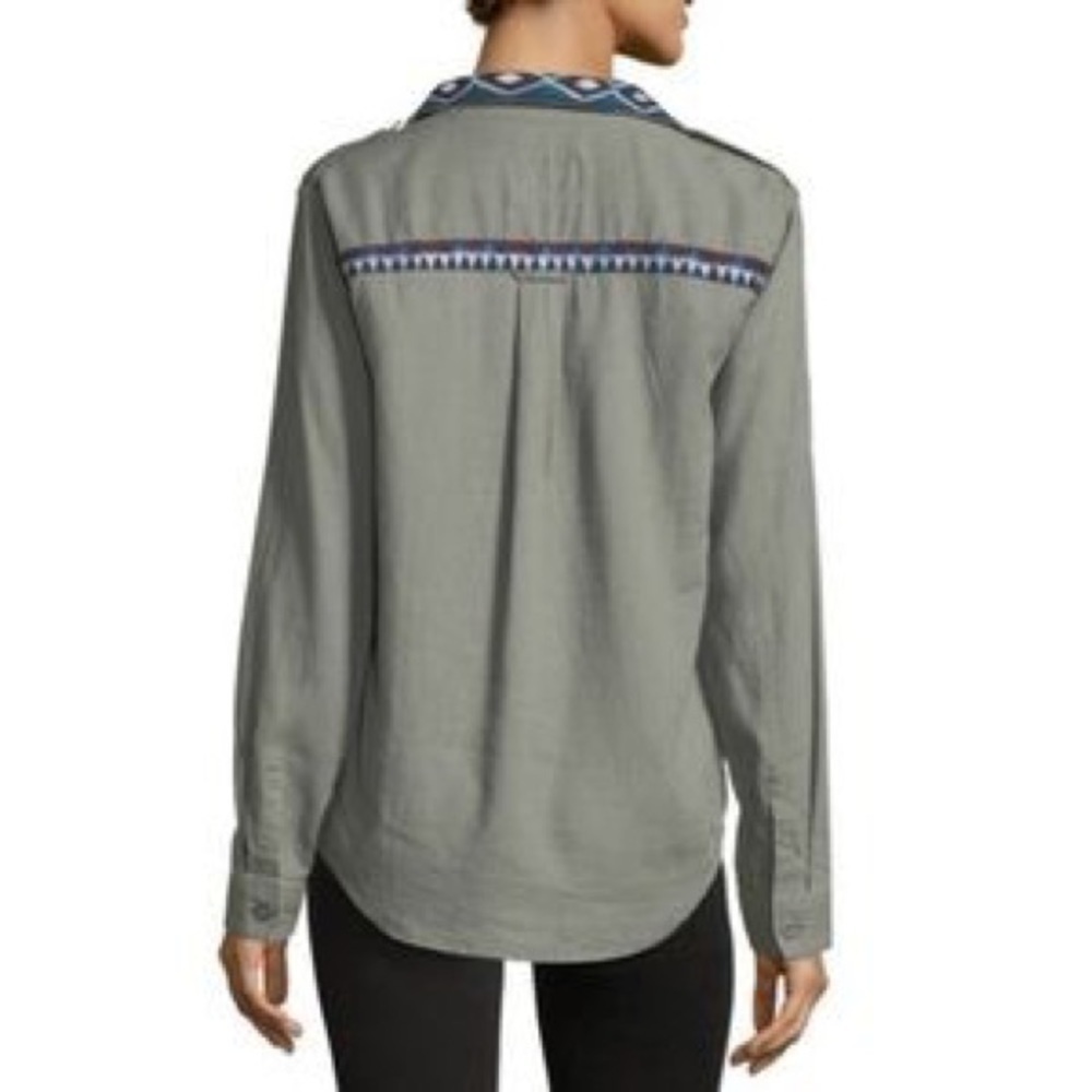 Rails Kona Button-Front Linen Blend Embroidered O… - image 2